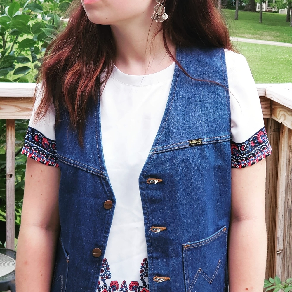 Vintage top and 70s Maverick Vest